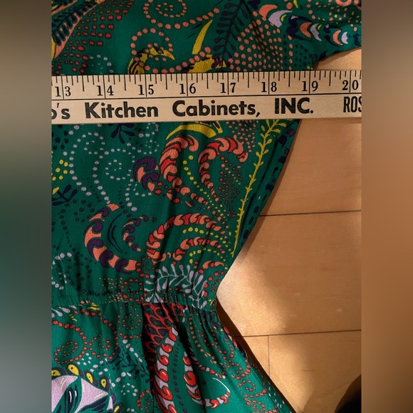NWOT - Maeve Anthropology Janis Exotic Print Dress w.Waist string - Green - Sz 8 - Picture 12 of 16